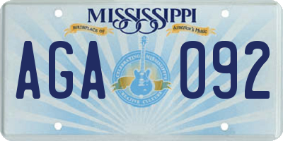 MS license plate AGA092