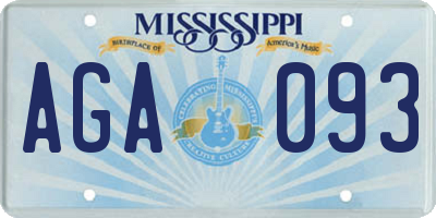 MS license plate AGA093