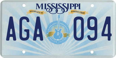 MS license plate AGA094