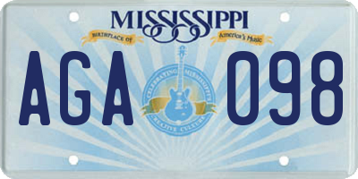 MS license plate AGA098
