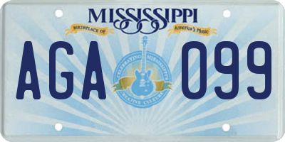 MS license plate AGA099