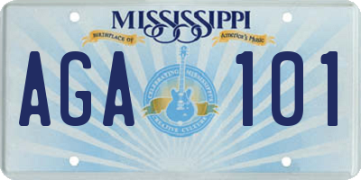 MS license plate AGA101