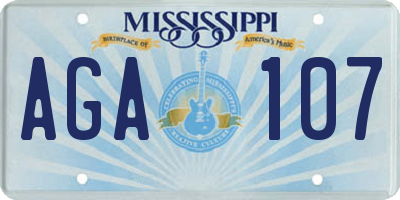 MS license plate AGA107