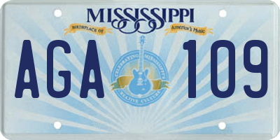 MS license plate AGA109