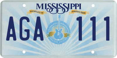 MS license plate AGA111