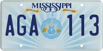MS license plate AGA113