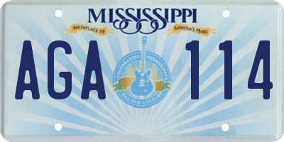 MS license plate AGA114