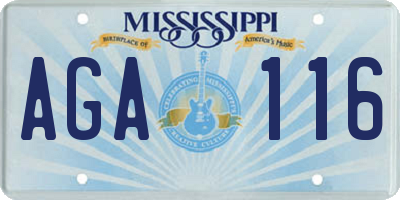 MS license plate AGA116