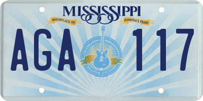 MS license plate AGA117