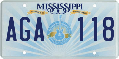 MS license plate AGA118
