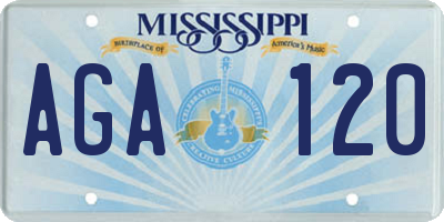 MS license plate AGA120