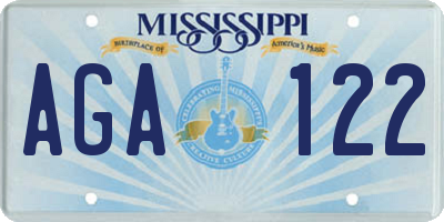 MS license plate AGA122