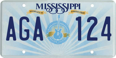 MS license plate AGA124