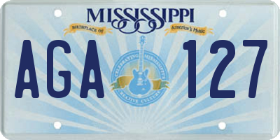 MS license plate AGA127