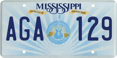 MS license plate AGA129