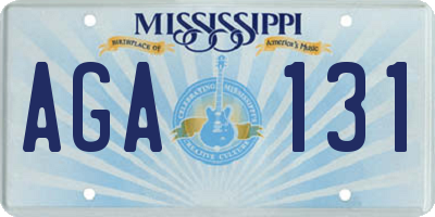MS license plate AGA131