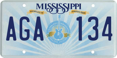 MS license plate AGA134