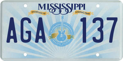 MS license plate AGA137