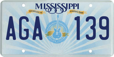 MS license plate AGA139