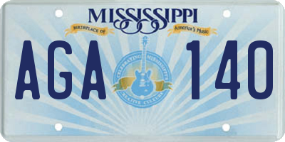 MS license plate AGA140