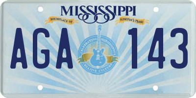 MS license plate AGA143