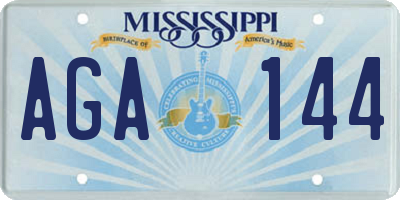 MS license plate AGA144