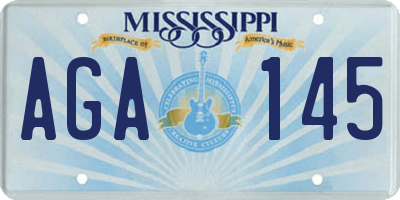 MS license plate AGA145