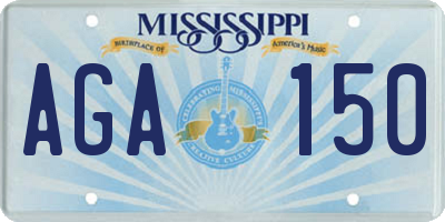 MS license plate AGA150