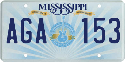 MS license plate AGA153