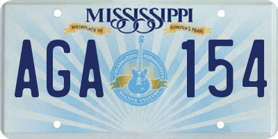 MS license plate AGA154