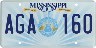 MS license plate AGA160