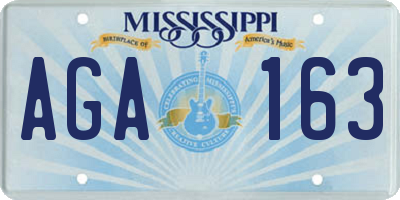 MS license plate AGA163