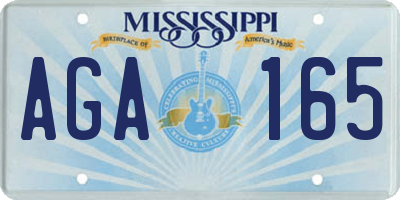 MS license plate AGA165