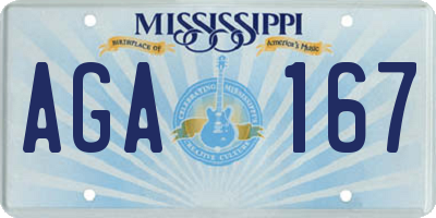 MS license plate AGA167