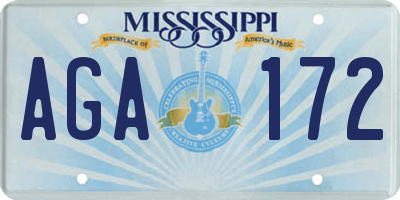 MS license plate AGA172