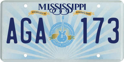 MS license plate AGA173