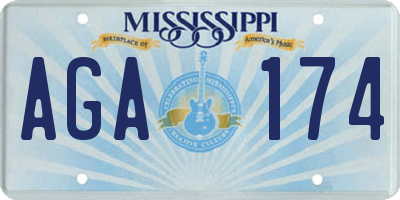 MS license plate AGA174