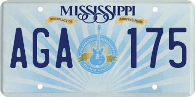 MS license plate AGA175