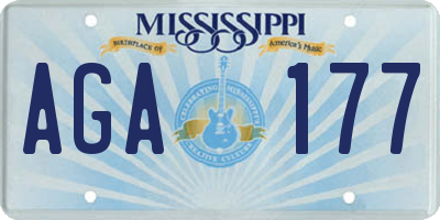 MS license plate AGA177