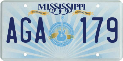 MS license plate AGA179