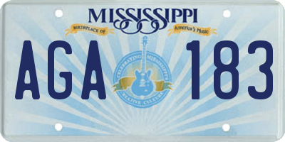 MS license plate AGA183