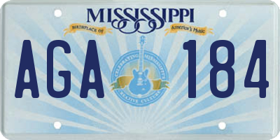 MS license plate AGA184