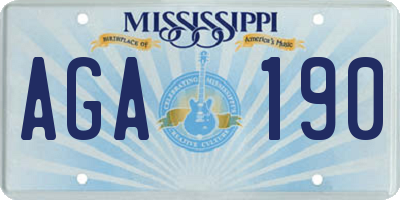 MS license plate AGA190