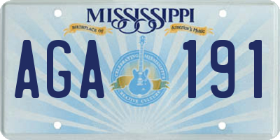 MS license plate AGA191