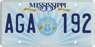 MS license plate AGA192