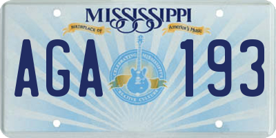 MS license plate AGA193