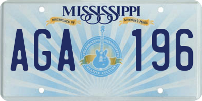 MS license plate AGA196