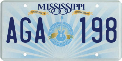 MS license plate AGA198