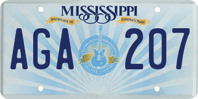 MS license plate AGA207
