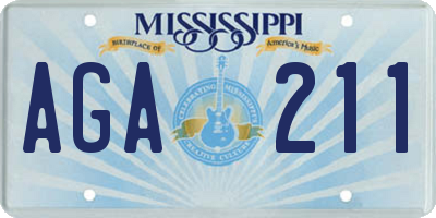 MS license plate AGA211